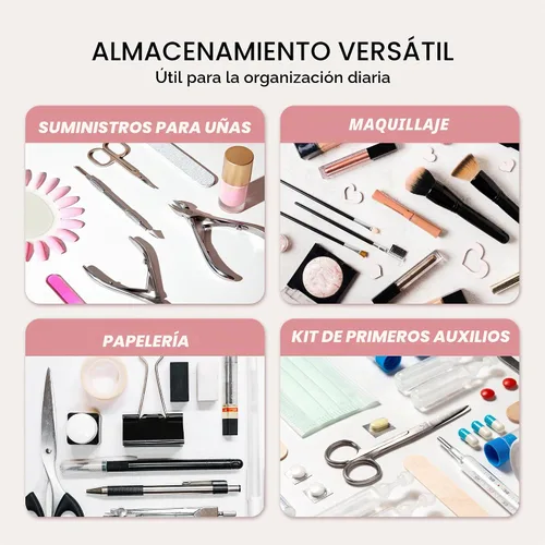 Vista 7 de Beauticom Estuche de almacenamiento personal de doble capa para bolígrafos profesionales de arte de uñas, cepillo de uñas, herramientas