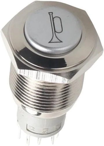 Vista 6 de ESUPPORT Interruptor de palanca de botón de bocina de altavoz momentáneo de coche de 12 V 0.748 in Azul claro