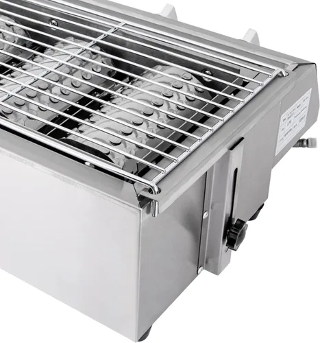 Vista 6 de Parrilla de gas de propano profesional de acero inoxidable para acampar al aire libre