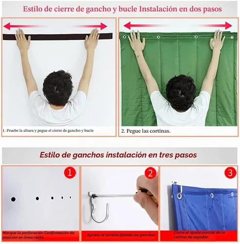 Vista 7 de Cortina de Puerta con Aislamiento Térmico, Pantalla de Cubierta de Puerta de Invierno, Manta Insonorizada, Cortinas de Privacidad, Tapiz Resistente