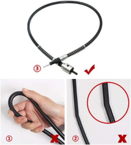 Vista 4 de Accesorio adaptador de eje flexible de 0.012-0.157 in, portabrocas de extensión de taladro flexible para herramienta de amoladora giratoria
