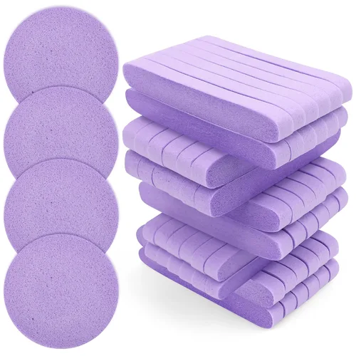 Vista 11 de Esponja facial comprimida, esponja limpiadora facial Luxiv para esteticistas, maquillaje comprimido, esponja facial, esponjas faciales redondas