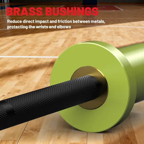 Vista 4 de PAPABABE Olympic Barbell, 4ft/6.5ft Straight Barbell for Strength Training and Technique Adjusting, 2 inch Womens Olympic Bar with Moderate Knurling