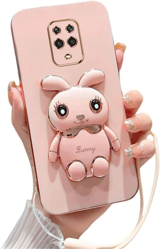 Vista 12 de DINGK Funda compatible con Redmi Note 9S Funda de teléfono TPU Silicona Soporte galvanizado Suave Durable Caída Protección a prueba de golpes para 1