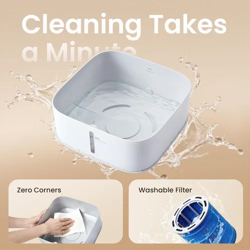 Vista 5 de Provirtec Humidificador evaporativo Pro Baby para dormitorio, sin niebla y sin polvo blanco, sin BPA y 16 dB, sueño silencioso para niños, 3 modos