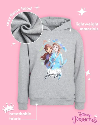 Vista 2 de Disney Sudadera de princesa para niñas Frozen Elsa Anna Cenicienta Belle Moana sudadera con capucha 2T-7