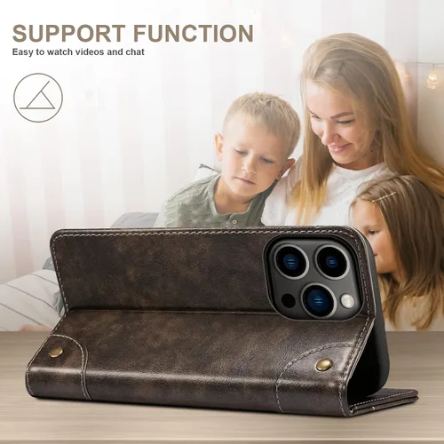 Vista 4 de SINIANL Funda tipo cartera compatible con iPhone 14 Plus, con función atril magnético, tarjetero de crédito para iPhone 14 Plus de 6.7 pulgadas