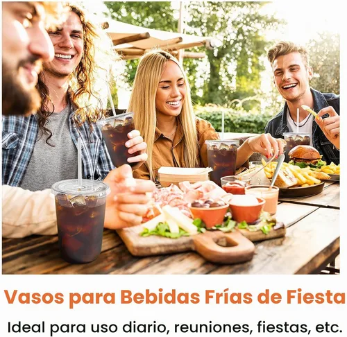 Vista 6 de Paquete de 50 tazas de café de plástico de 16 onzas con tapas