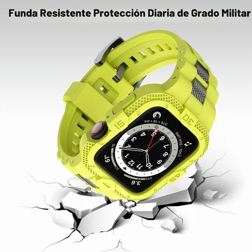 Vista 3 de Correas compatibles con Apple Watch Band 46mm 45mm 44mm 42mm, correa deportiva para hombres con funda protectora para Watch Series 11 10 9 8 7/ SE