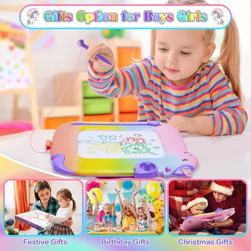 Vista 7 de Juguetes para niños pequeños 3, tablero de dibujo magnético juguetes para bebés, juguete de escritura y garabatos para niños pequeños, juguete