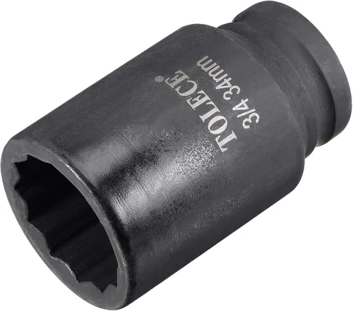 Vista 15 de uxcell Enchufe de impacto profundo de 0.669 in y 12 puntos de 3/4 pulgadas, acero CR-MO 3.071 in de longitud, tamaños métricos