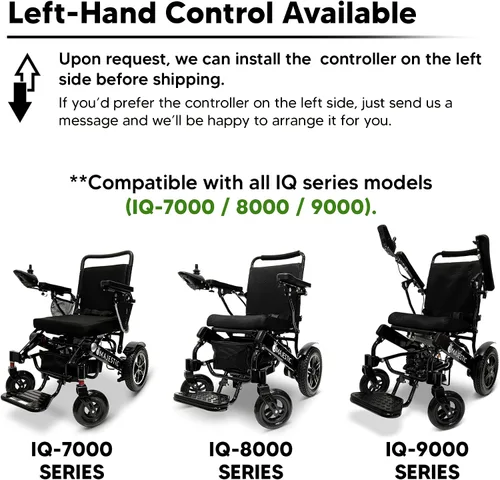Vista 9 de Silla de ruedas motorizada eléctrica ligera para personas mayores y adultos, reclinación automática plegable de largo alcance con potente motor