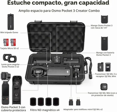 Vista 2 de SYMIK - Funda rígida para DJI Osmo Pocket 4 / Pocket 3 / Xtra Muse