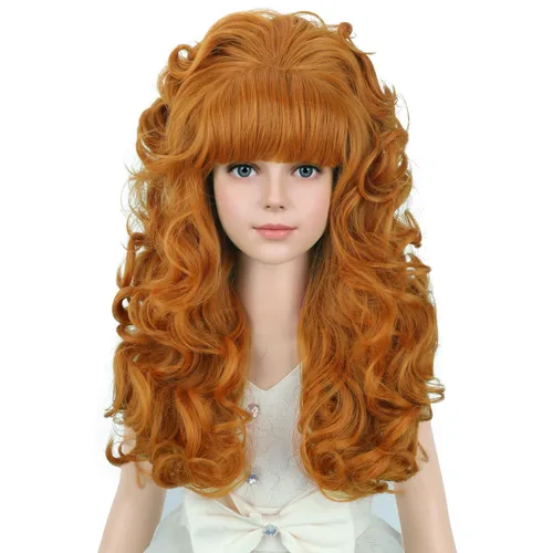 Vista 11 de PATTNIUM Pelucas vintage de colmena negra para niñas, peluca rizada negra K-negro