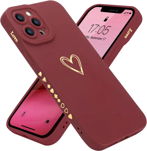 Vista 16 de Teageo Funda compatible con iPhone 12 Pro Max de 6.7 pulgadas para mujeres y niñas, bonito corazón de lujo
