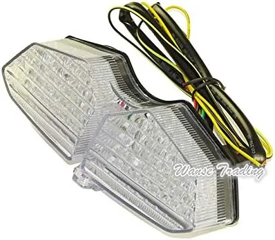 Vista 2 de Luz trasera trasera con marca E-Marked DOT, luces LED integradas para Yamaha YZF R6 2003 2004 2005 / R6S XTZ 250X 2006-2009 lente transparente
