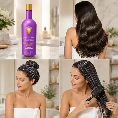 Vista 2 de HAYASHI System 911 Emergency Pak - Acondicionador profundo, 33.8 onzas Acondicionador de enjuague profundo para cabello seco, quebradizo