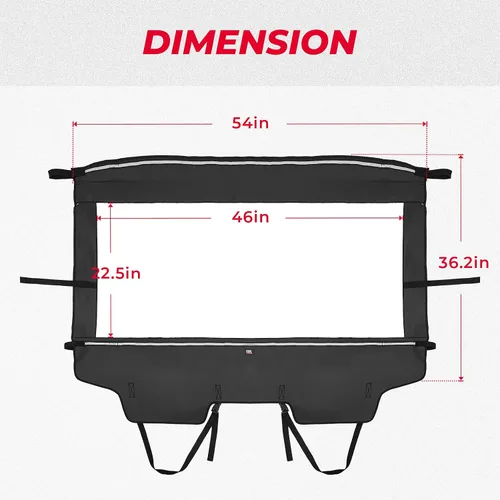 Vista 4 de KEMIMOTO Teryx - Parabrisas trasero suave compatible con Kawasaki Teryx 4 800 2013-2025, suave ventana trasera completa, transparente, a prueba