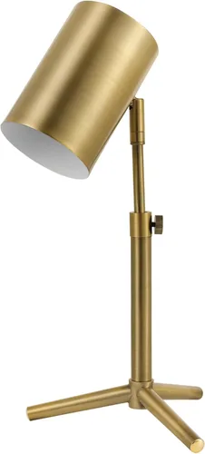 Vista 11 de GLOBE Electric 52885 - Lámpara de escritorio de 15 pulgadas, latón mate, pantalla interior blanca, moderna, decoración del hogar, lámpara