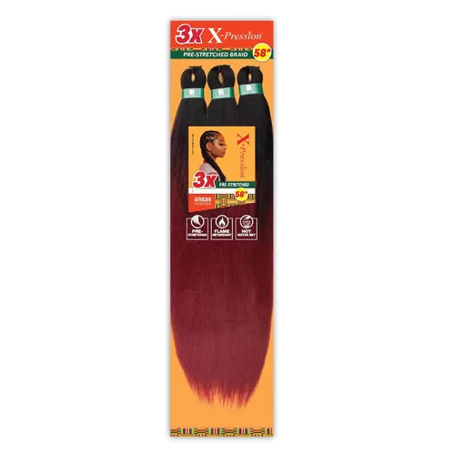 Vista 68 de Sensationnel X-Pression - Trenzas sintéticas prestiradas, 3 unidades, 58 pulgadas, negro azabache 1 Cabello trenzado, Kanekalon, ignífugo