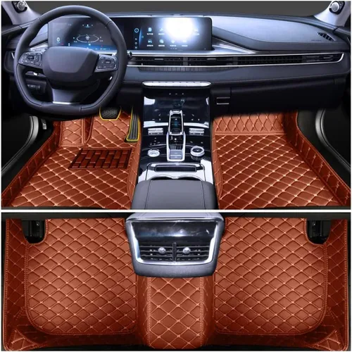Vista 24 de Tapete para piso de automóvil hecho a medida para el 96% de los modelos de automóvil, cobertura completa, protección interior, impermeable, Beige