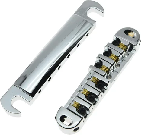 Vista 4 de KAISH LP Tune-o-matic - Juego de barra de freno para Les Paul Cromo
