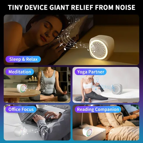 Vista 7 de Duerme mejor en cualquier lugar – Máquina portátil de ruido blanco para bebés y adultos – 26 sonidos sin bucle, máquina de sonido de sueño de viaje