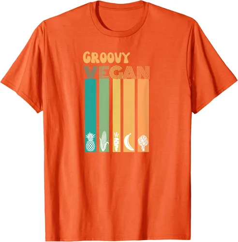 Vista 72 de Groovy Vegan Retro Vintage Cool Veggies 70 80 Flower Power Camiseta, Negro