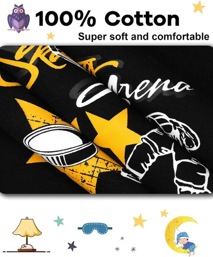 Vista 5 de DAUGHTER QUEEN Pijama para niños de 4 piezas, 100% algodón, talla 18 meses a 12 años