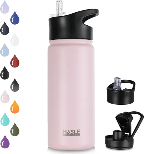 Vista 33 de HASLE OUTFITTERS Botella de agua aislada de 16 onzas para niños, botella de agua de acero inoxidable de doble pared al vacío, a prueba de fugas