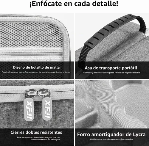 Vista 4 de Estuche de transporte para DJI Mini 4K/Mini 2 SE, bolsa de almacenamiento rígida 5 en 1, incluye 1 par de balancines, protector de joystick, soporte