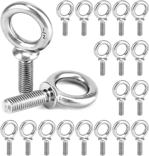 Vista 7 de QWORK Perno de ojo, paquete de 20 pernos de elevación de acero inoxidable de grado marino de 1/2 pulgada -13 x 1-1/2 pulgadas, de grado marino Lote