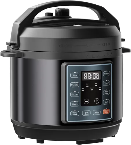 Vista 11 de NEWBULIG Olla a presión eléctrica 10 en 1, olla múltiple de 3 cuartos de galón para arroz, guiso y vapor, pequeña olla programable de acero Plateado