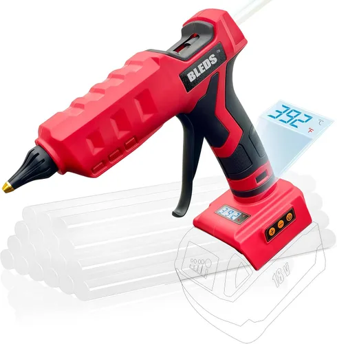 Vista 8 de BLEDS Pistola de pegamento caliente tamaño completo, 80/120 W de doble temperatura, antigoteo, para manualidades de bricolaje High temp dual Gris
