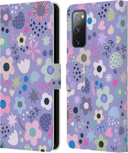 Vista 25 de Head Case Designs Officially Licensed Ninola Abstract Poppies Lilac Floral Leather Wallet Case Compatible with Samsung Galaxy A07 4G