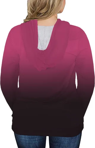 Vista 4 de VISLILY - Sudaderas con capucha para mujer, talla grande, con bloques de color y bolsillos, talla XL a 4XL