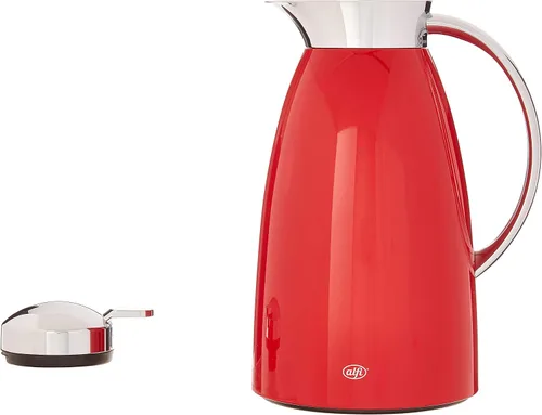 Vista 2 de Alfi Gusto AG1900RD2 - Jarra dispensadora térmica de metal lacado al vacío de vidrio de 1,0 L, color rojo, talla única