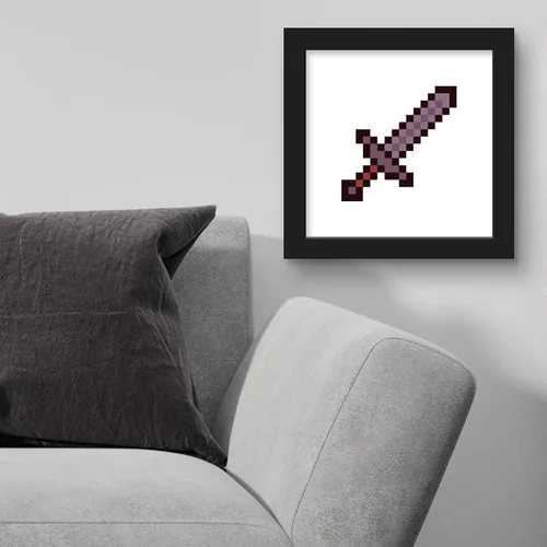 Vista 4 de Trends International Gallery Pops Minecraft: Pixeles icónicos - Artículos - Póster de pared de espada de hierro, 12 x 12 pulgadas, versión enmarcada
