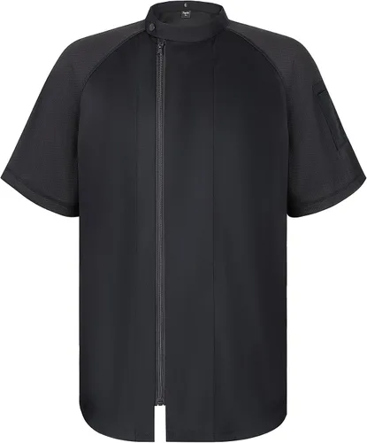 Vista 22 de TopTie - Bata de chef unisex de manga corta Negro
