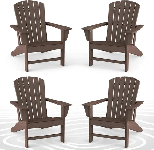 Vista 15 de BRIOPAWS - Set de 2 sillas Adirondack Silla para hoguera Tamaño grande Plástico HDPE Resistente a la intemperie para terraza, piscina al