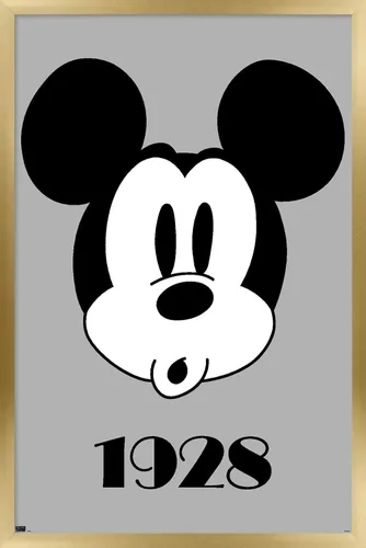 Vista 18 de Trends International Disney Mickey Mouse - Póster de pared con diseño de cara, 22.4 pulgadas de largo x 14.7 pulgadas, versión enmarcada en madera