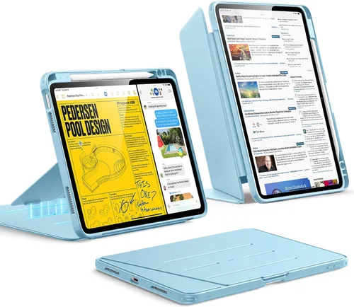 Vista 21 de ESR - Funda para iPad Air de 11 pulgadas M3/M2 (2025/2024), iPad Air de 5ª/4ª generación (2022/2020), funda con soporte vertical, múltiples ángulos