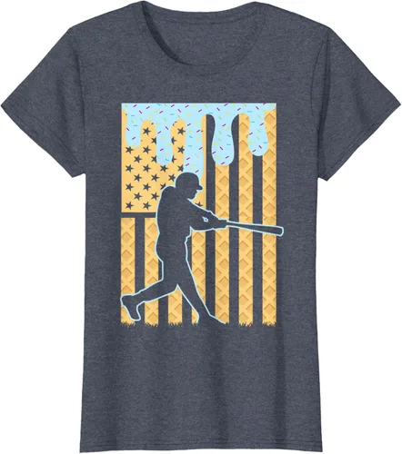 Vista 91 de Camiseta de béisbol Drip Boys Dripping Ice Cream Baseball American Flag, Negro -, Pequeña