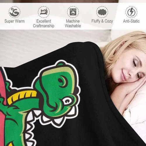 Vista 2 de Manta de dinosaurio de camión para niños y adultos, acogedora y suave para sofá, cama, manta deportiva de franela para cumpleaños para invierno, 30