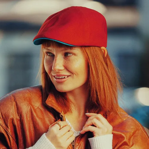 Vista 6 de Sterkowski Modelo Rusty Gorra plana tejida 100% algodón en Panamá para hombres y mujeres Gorra de periódico colorida y transpirable