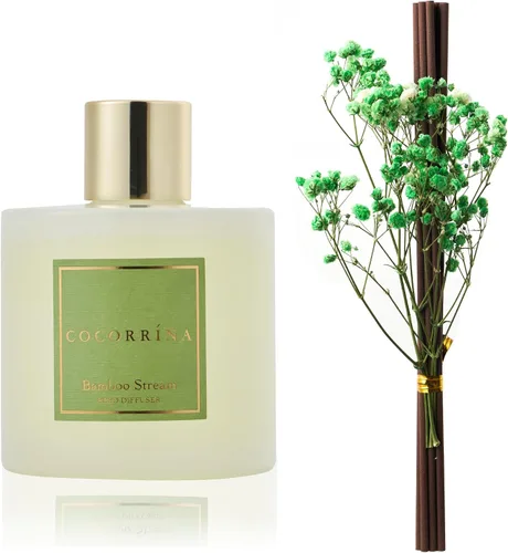 Vista 6 de Difusor de Varillas Cocorrína - Difusor Aromatizante con Aroma de Arroyo de Bambú con 8 Varillas, Difusor de Fragancia para Hogar, Decoración