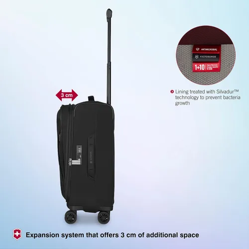 Vista 5 de Victorinox Crosslight Frequent Flyer - Maleta ligera con ruedas para artículos esenciales de viaje, equipaje expandible con organizador plegable