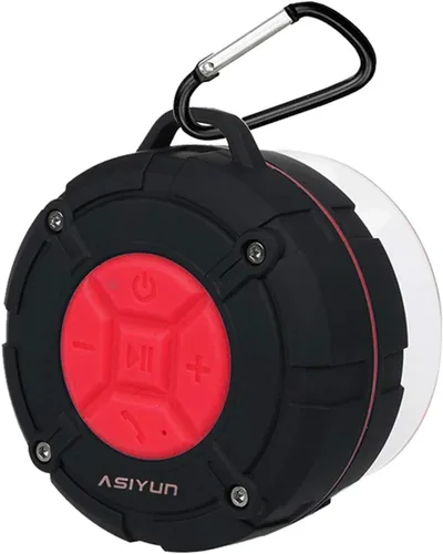 Vista 10 de Bocina para regadera con Bluetooth de ASIYUN, portátiles, a prueba de agua con sonido IPX7 HD, Ventosa, bocina con micrófono incorporado, Manos