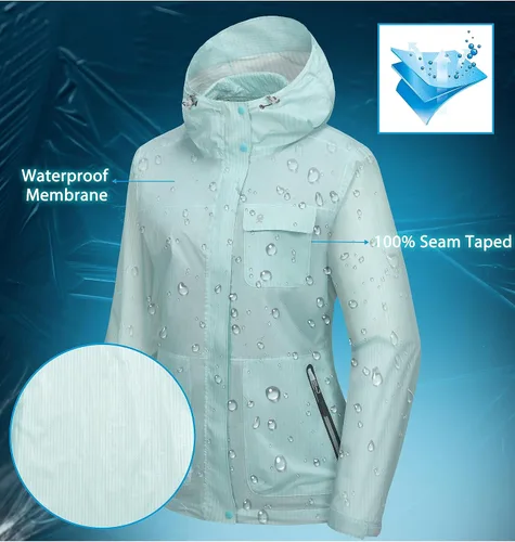 Vista 4 de Little Donkey Andy Chaqueta impermeable para mujer, ligera, con capucha, protección solar, rompevientos para golf al aire libre