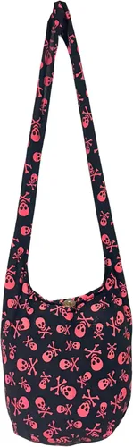 Vista 6 de Bolso cruzado estilo bohemio bohemio estilo hobo hippie gótico de 33 pulgadas, color negro